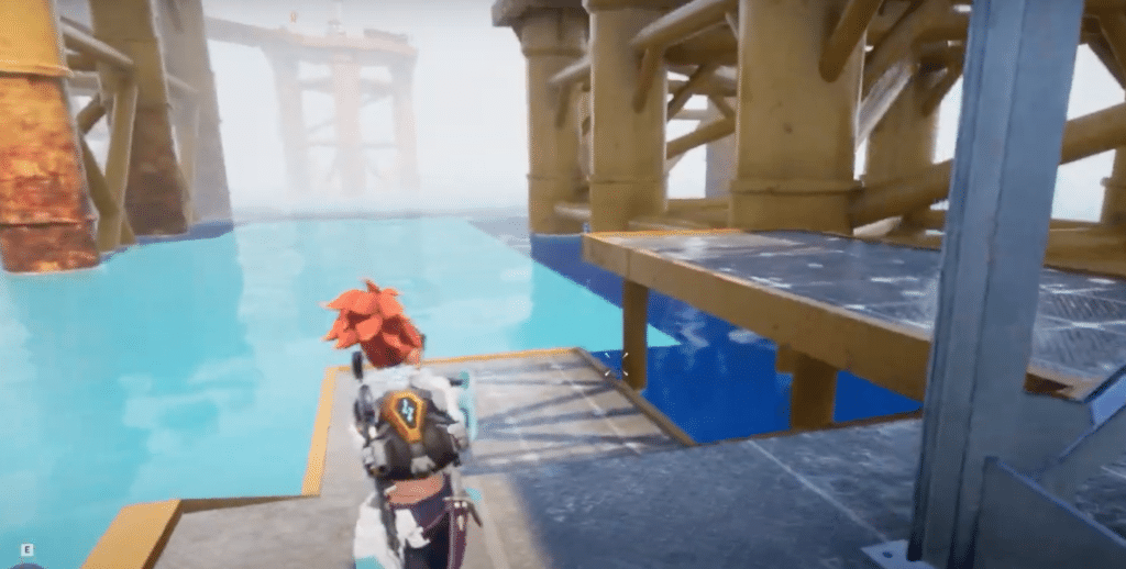 You can get to the base of the Oil Rig and start clearing the rig from there.