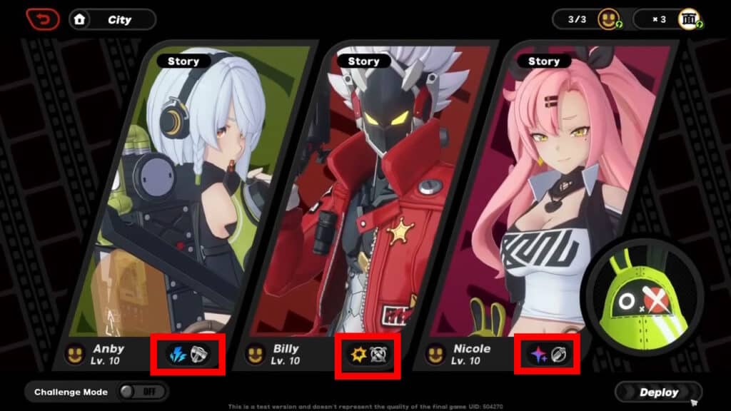 The Specialty and Element icons in-game