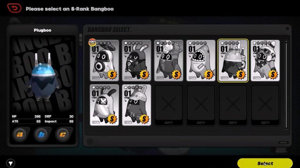 Bangboo Channel S-Rank selection