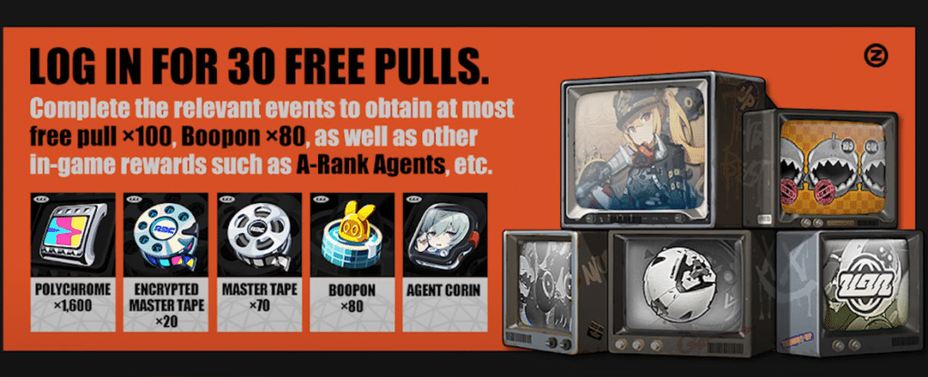 Log In Rewards - How to Get up to 350 FREE Pulls in Zenless Zone Zero Version 1.0