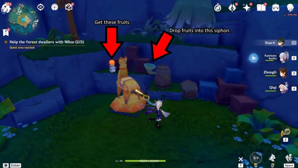 Citrus minigame objective