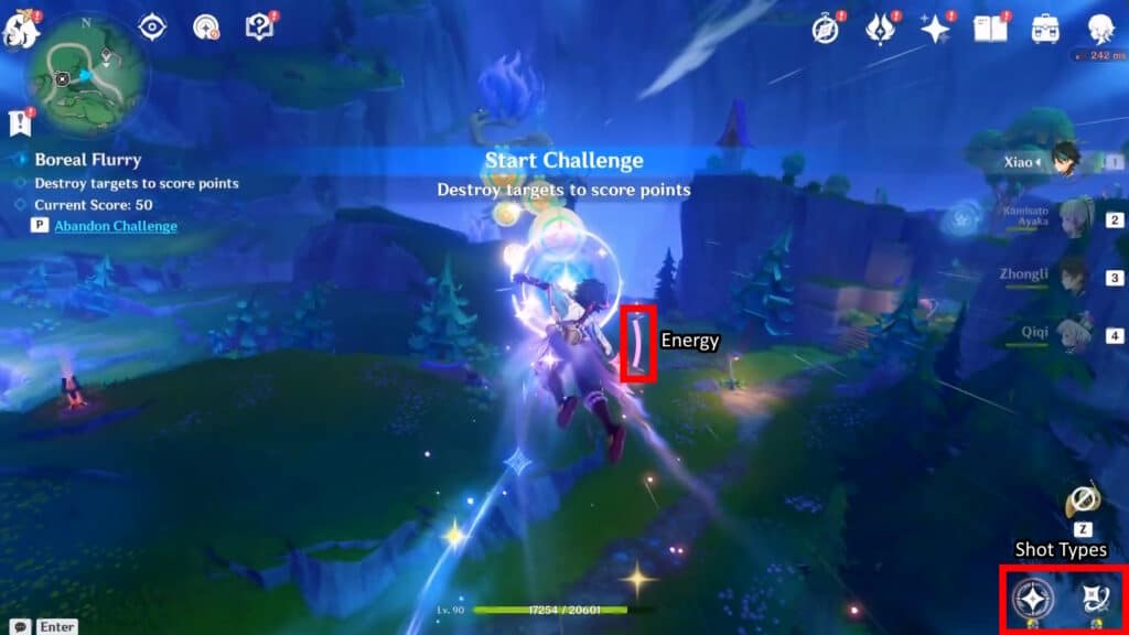 Boreal Flurry shot interface