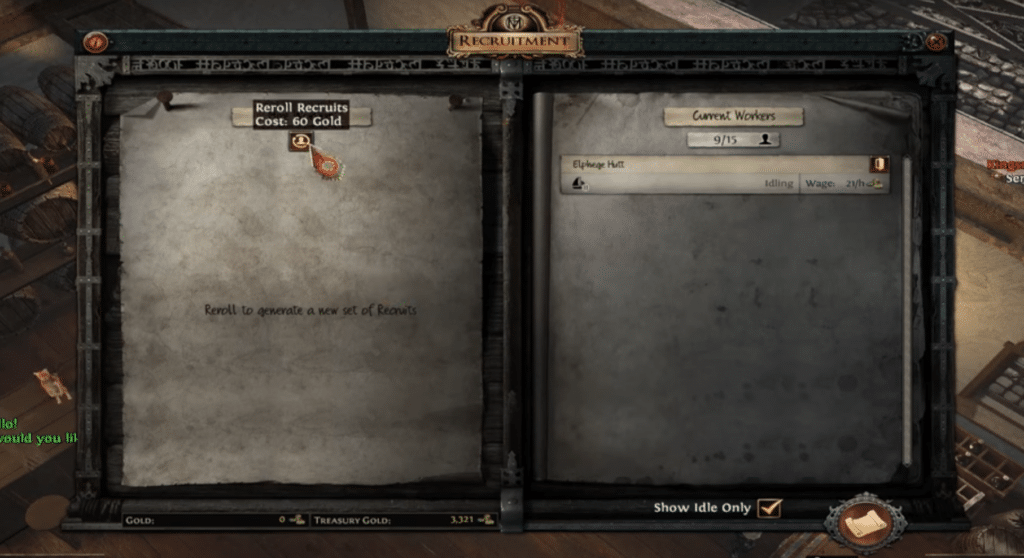 Workers Recruitment menu