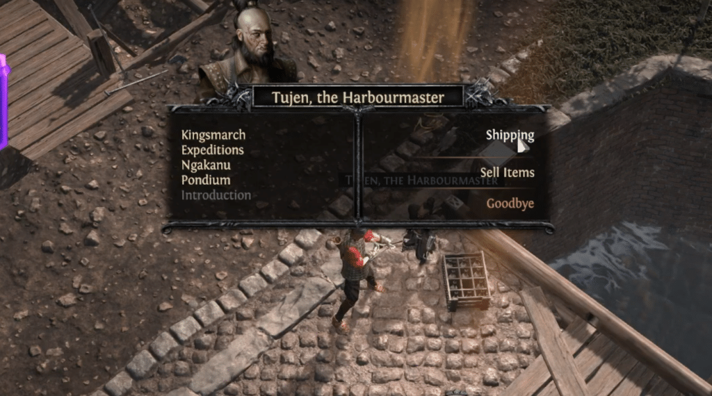 Shipping at Kingsmarch can be accessed through Tujen the Harbourmaster
