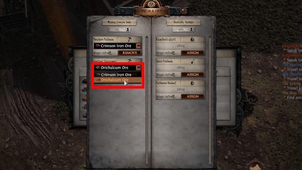 Assigned to Orichalcum Ore 