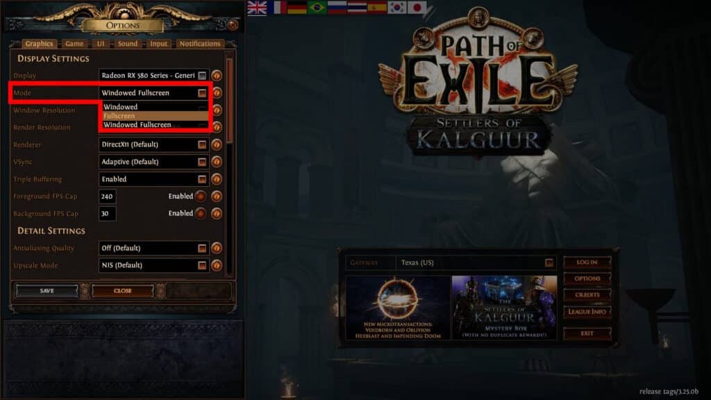 Display Mode Settings