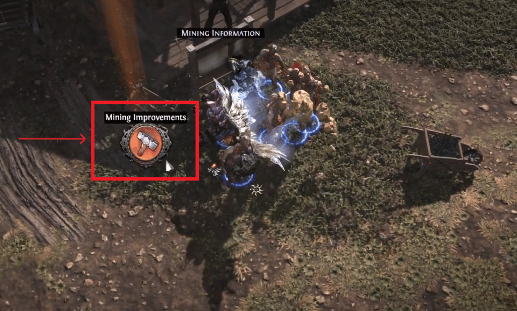 Mining Improvements Button