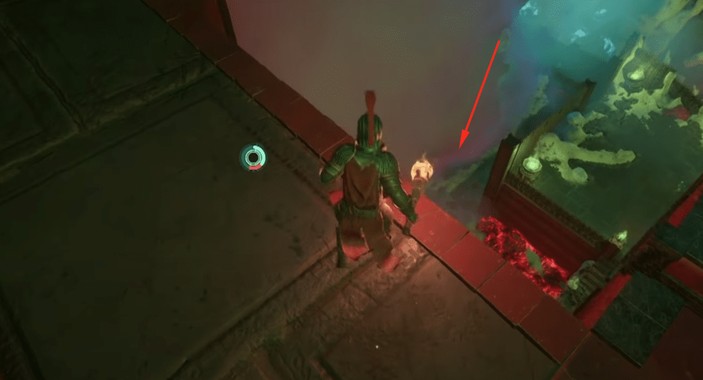 drop down to get to the chamber