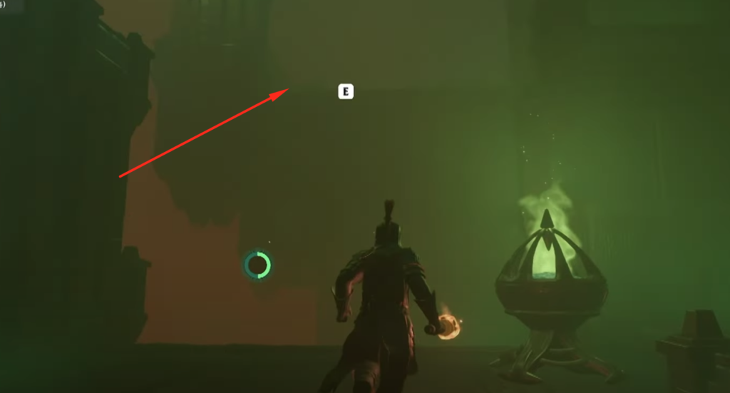 use your grappling hook to get to the ledge above