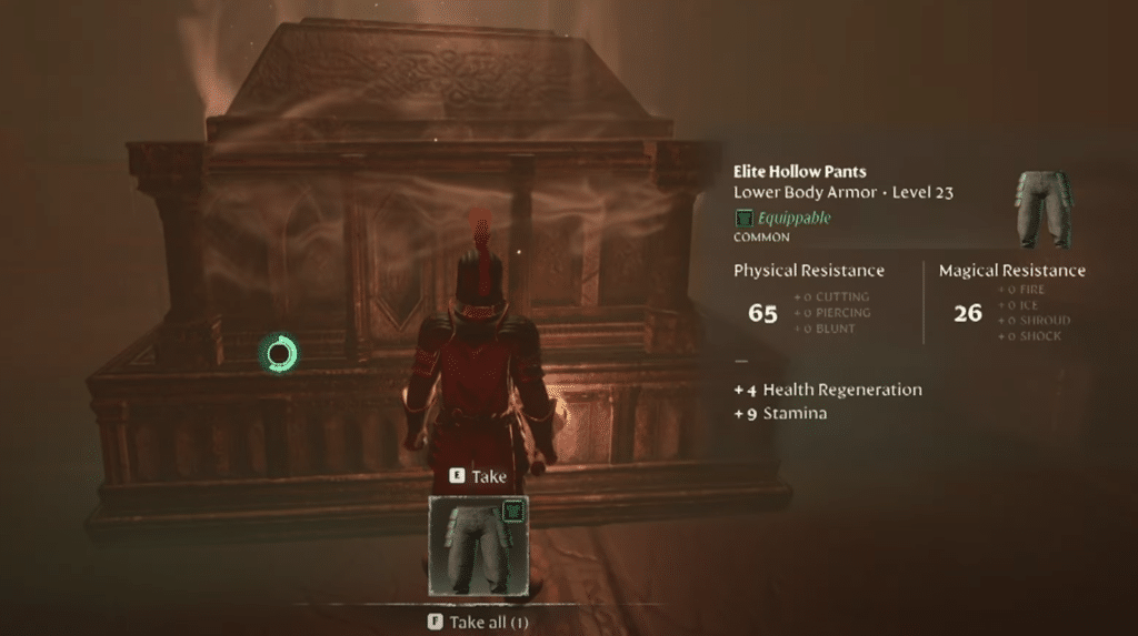the chest containing the pants