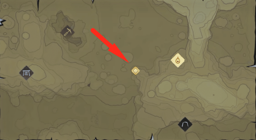 map location for the Smaller Sea Lily Fossil