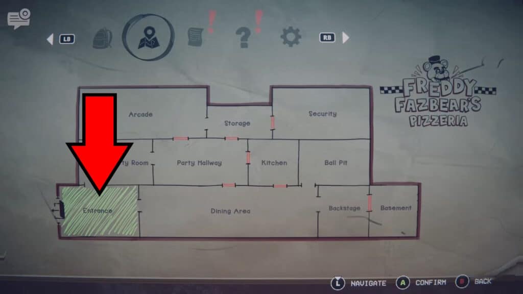 Entrance on the map