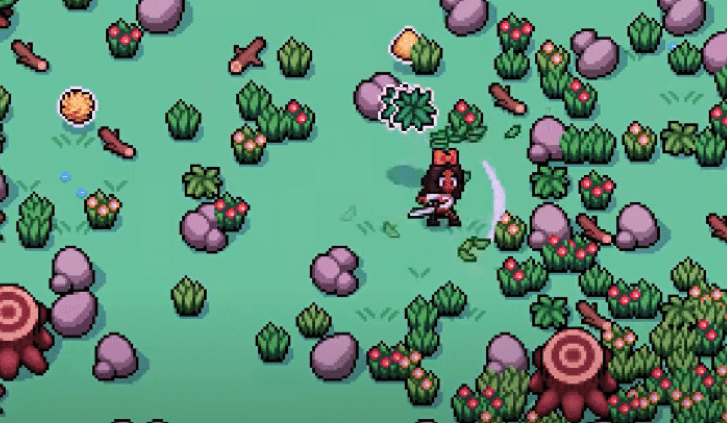 Clear away weeds and bushes with your sword
