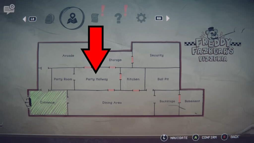 Party Hallway map