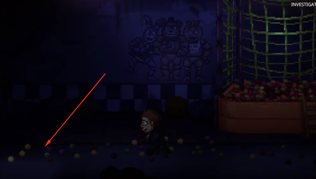 Exiting the ball pit area