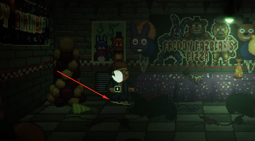 The Strange Photo next to the vent inside the Party Room.