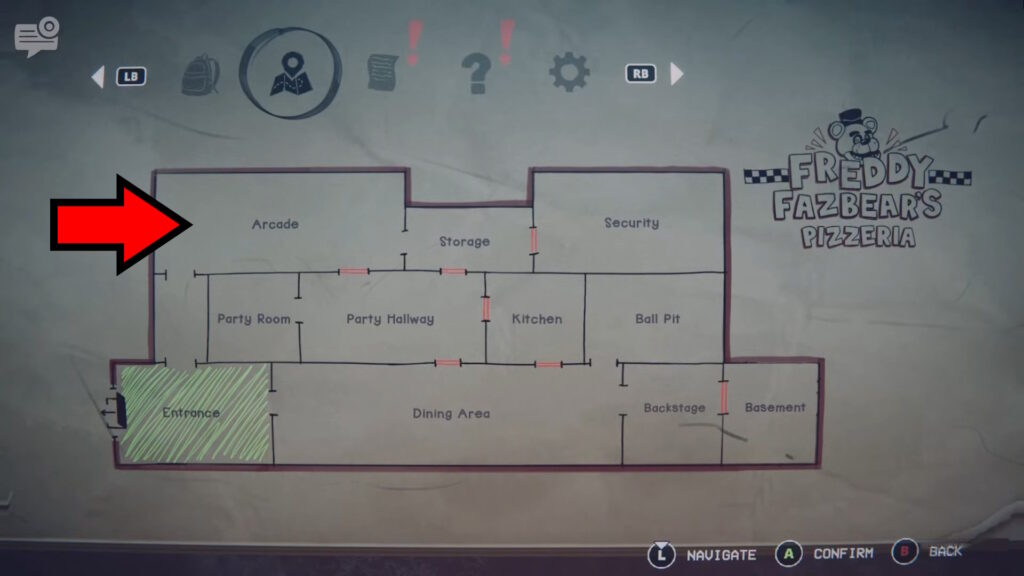 Freddy Fazbear's Pizzeria Map - Arcade