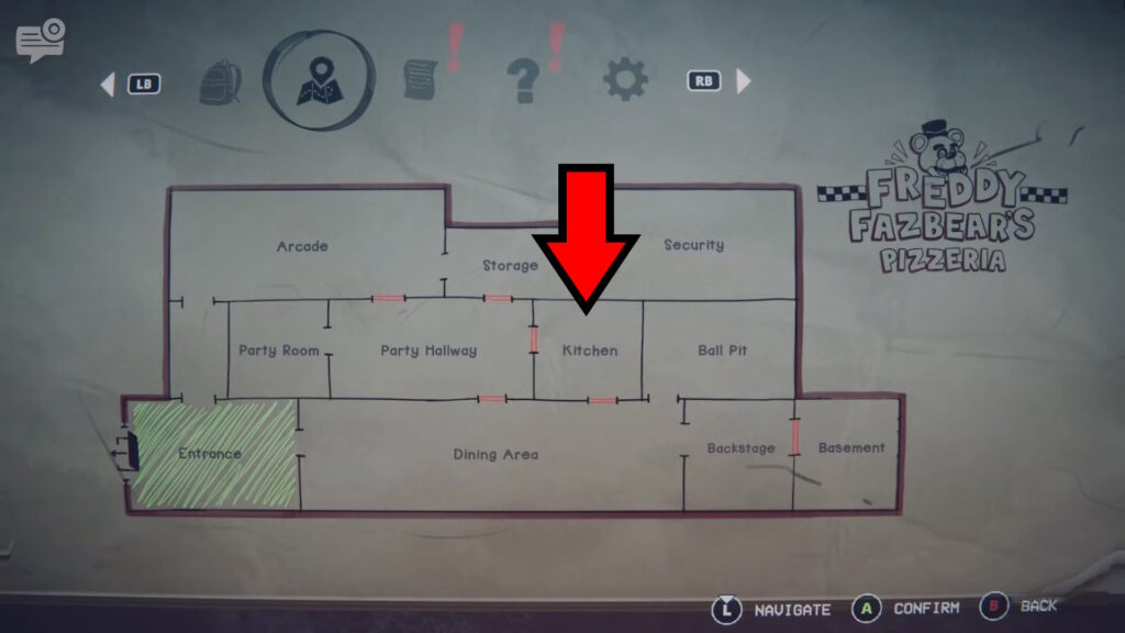Freddy Fazbear's Pizzeria Map - Kitchen