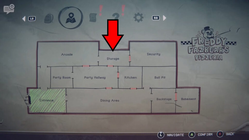 Freddy Fazbear's Pizzeria Map - Storage