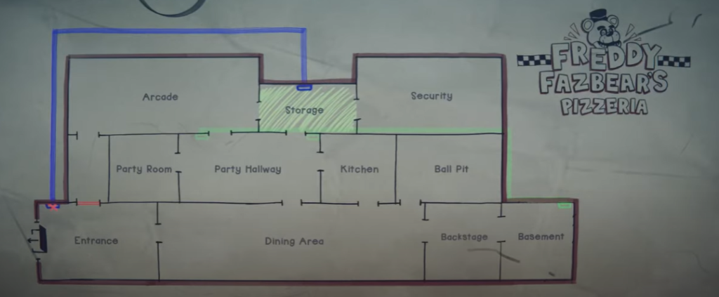 Map of the pizzeria