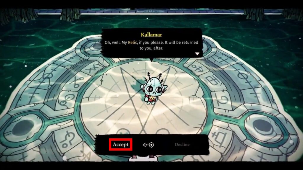 Kallamar asks for his relic