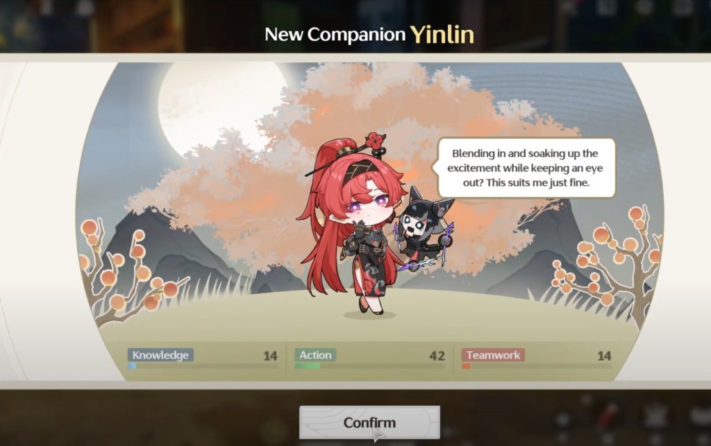 Unlocking Yinlin as a new companion