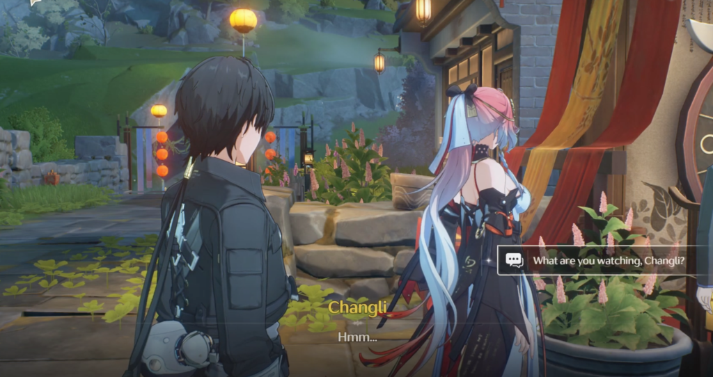 Talking to Changli in front of Hsin's Fortuity.