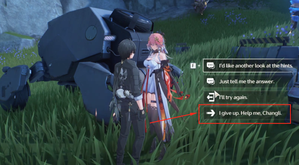 Option you need to select if you want Changli to solve the puzzle for you.