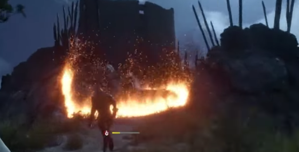 A fire spell cast by a mage