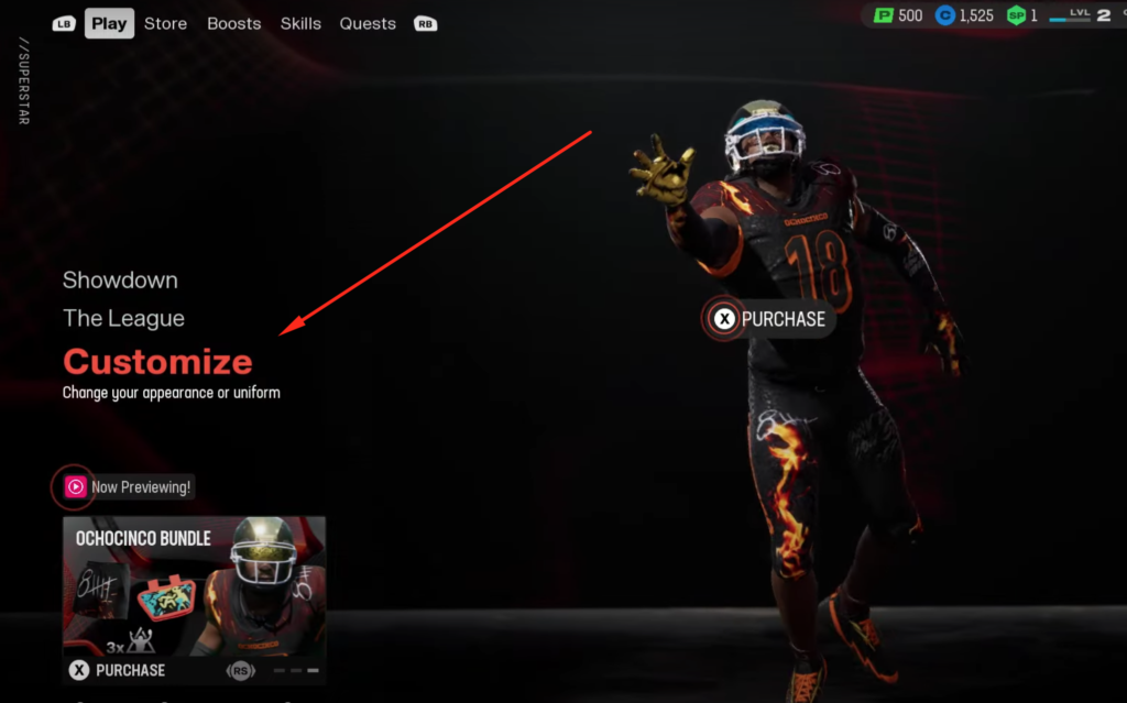 Customize option inside Superstar mode