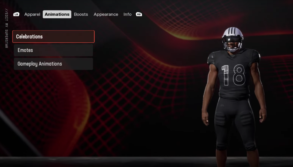 The animations tab inside Customize