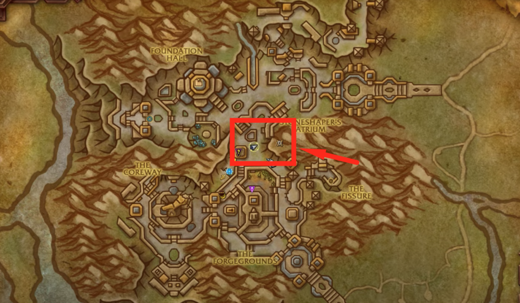 Map location of where you need to go to upgrade your items