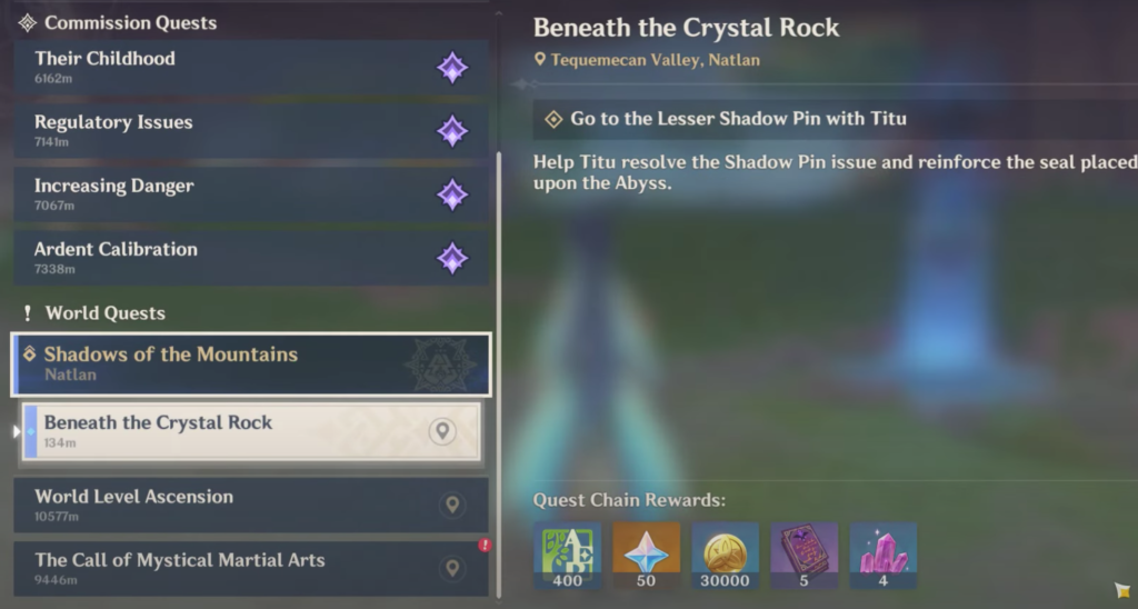 Beneath The Crystal Rock quest