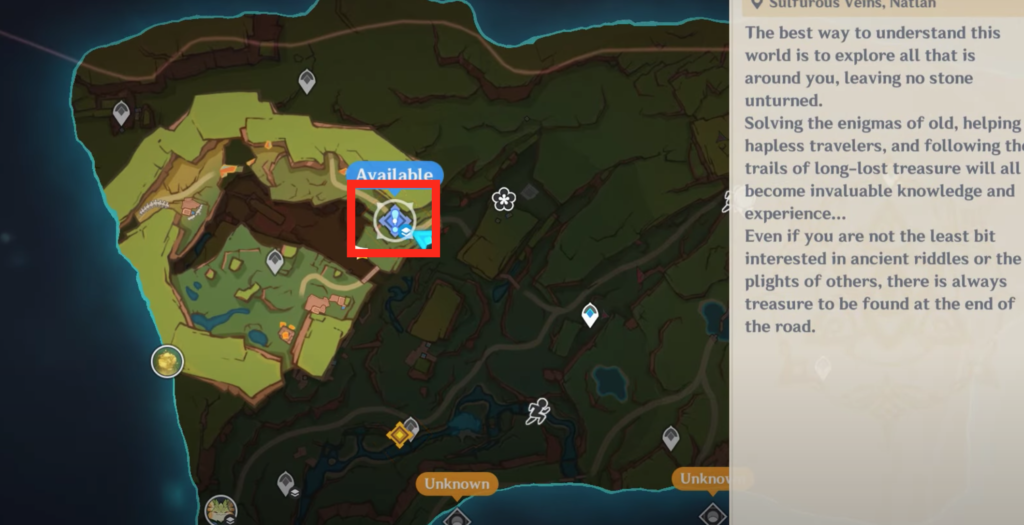 Location of the first quest