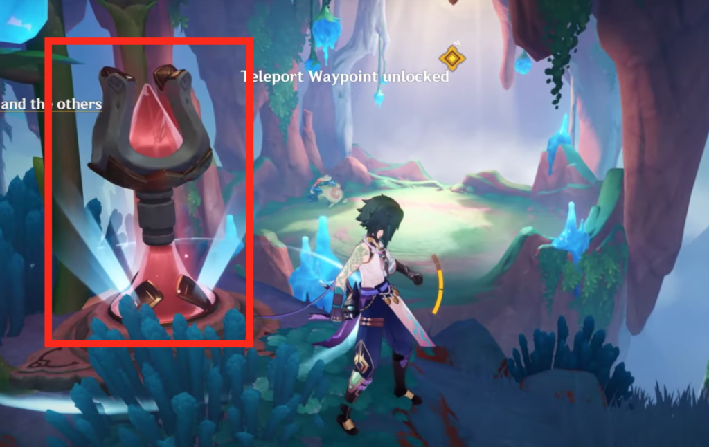 The teleporter you should activate before entering the boss arena