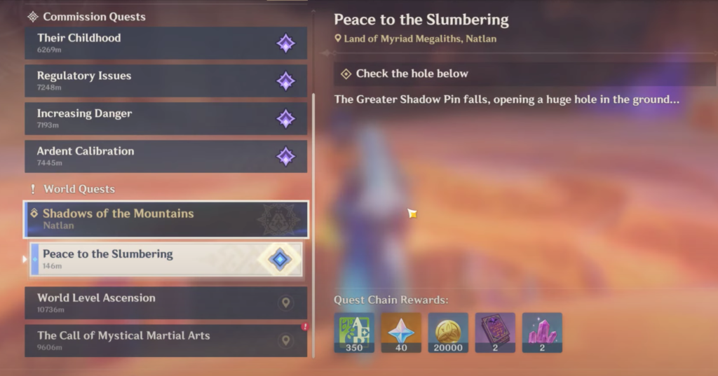 the Peace to the Slumbering quest