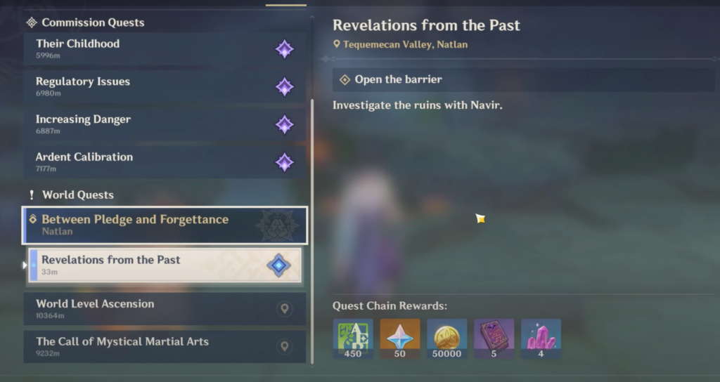 The Revelations From The Past quest