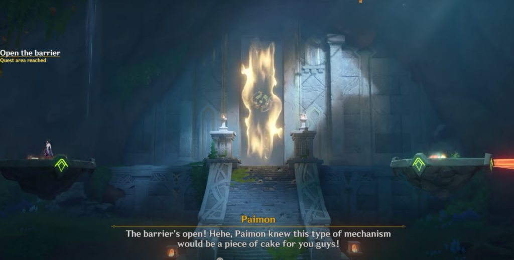 Barrier that opens when you complete the puzzle.