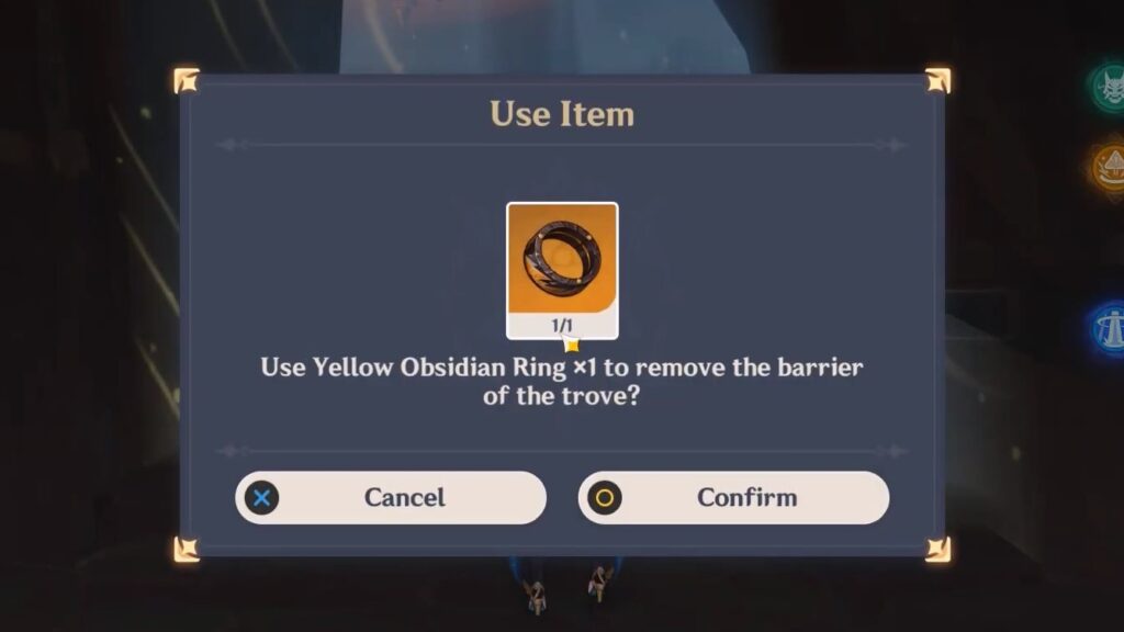 Use the Yellow Obsidian Ring