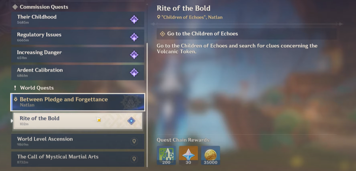 The Rite of the Bold quest