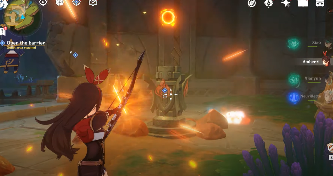 shooting the monument with an arrow