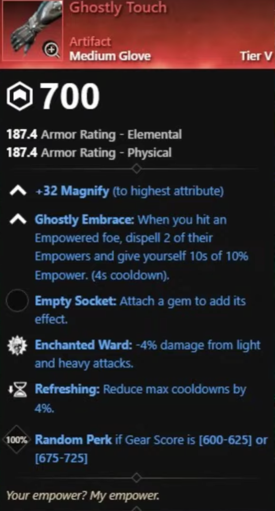 The Ghostly Touch medium gloves