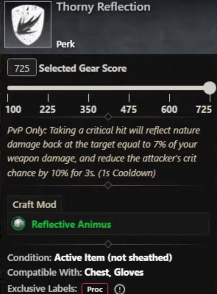 Thorny Reflection Perk