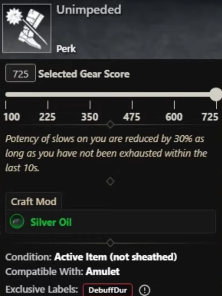 Unimpeded Perk
