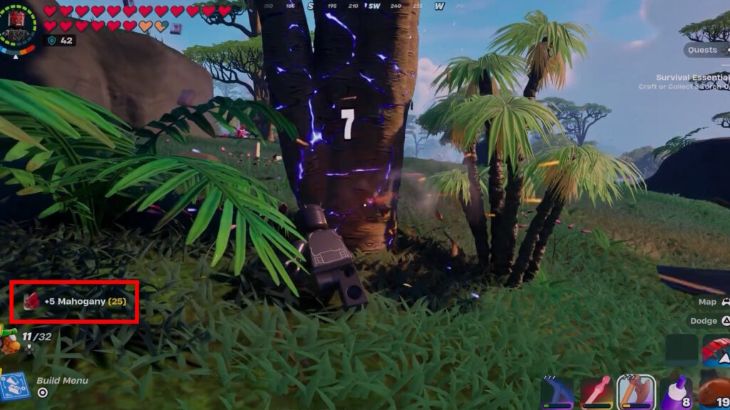 Chopping down the tree