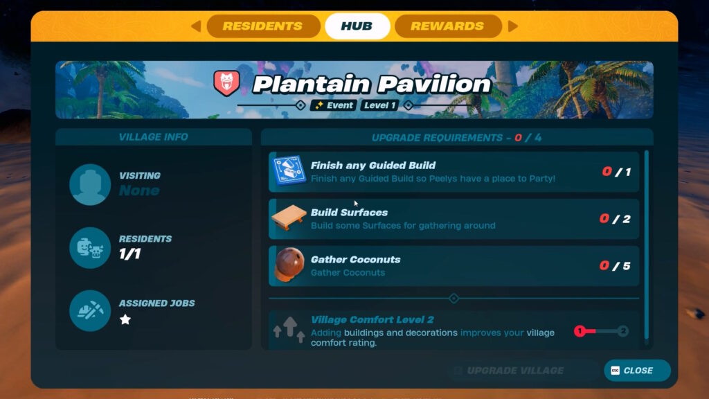Example of Plantain Pavilion objectives