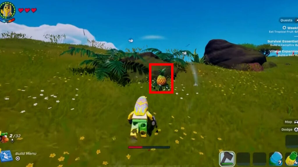 Tropical Fruit Example | LEGO Fortnite - How to Complete Tropical Treasures Battle Pass Quests