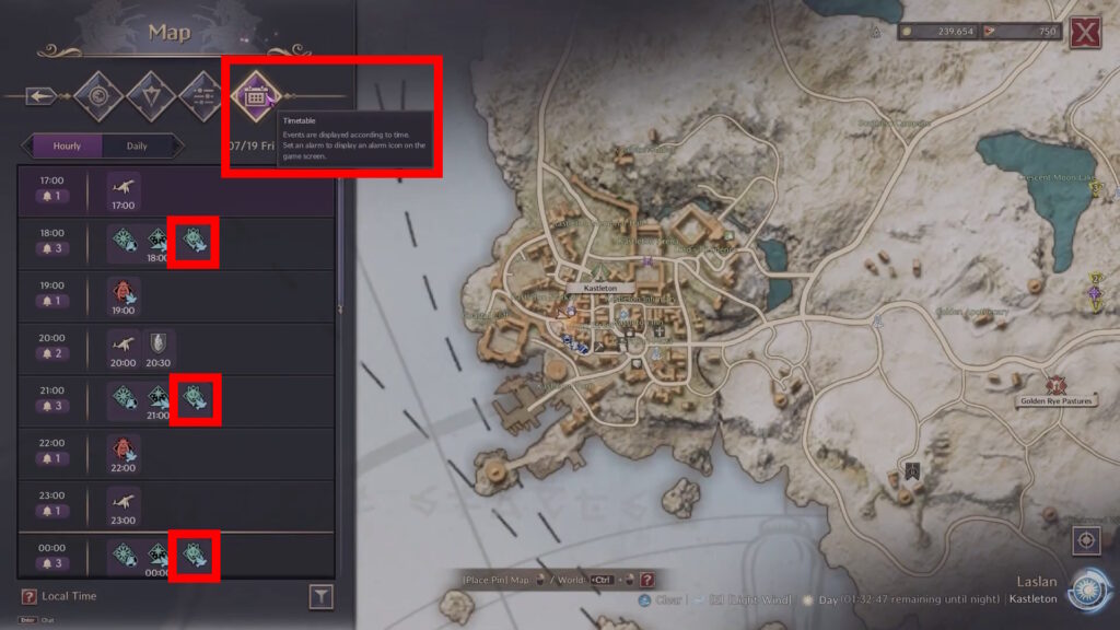 Detailed Timetable on the Map