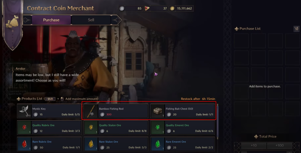 Throne & Liberty contract coin merchant offerings