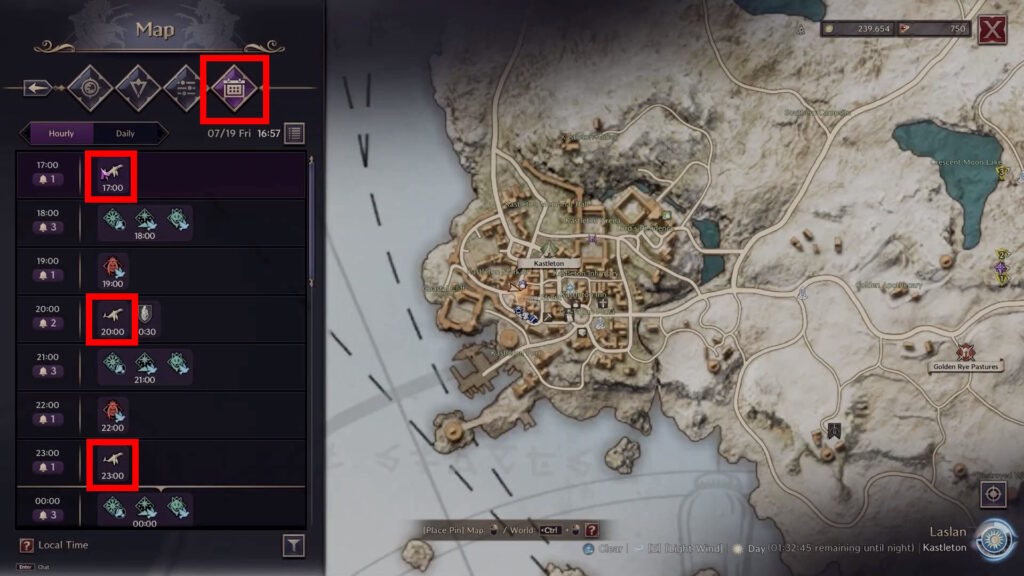 Timetable expanded on map
